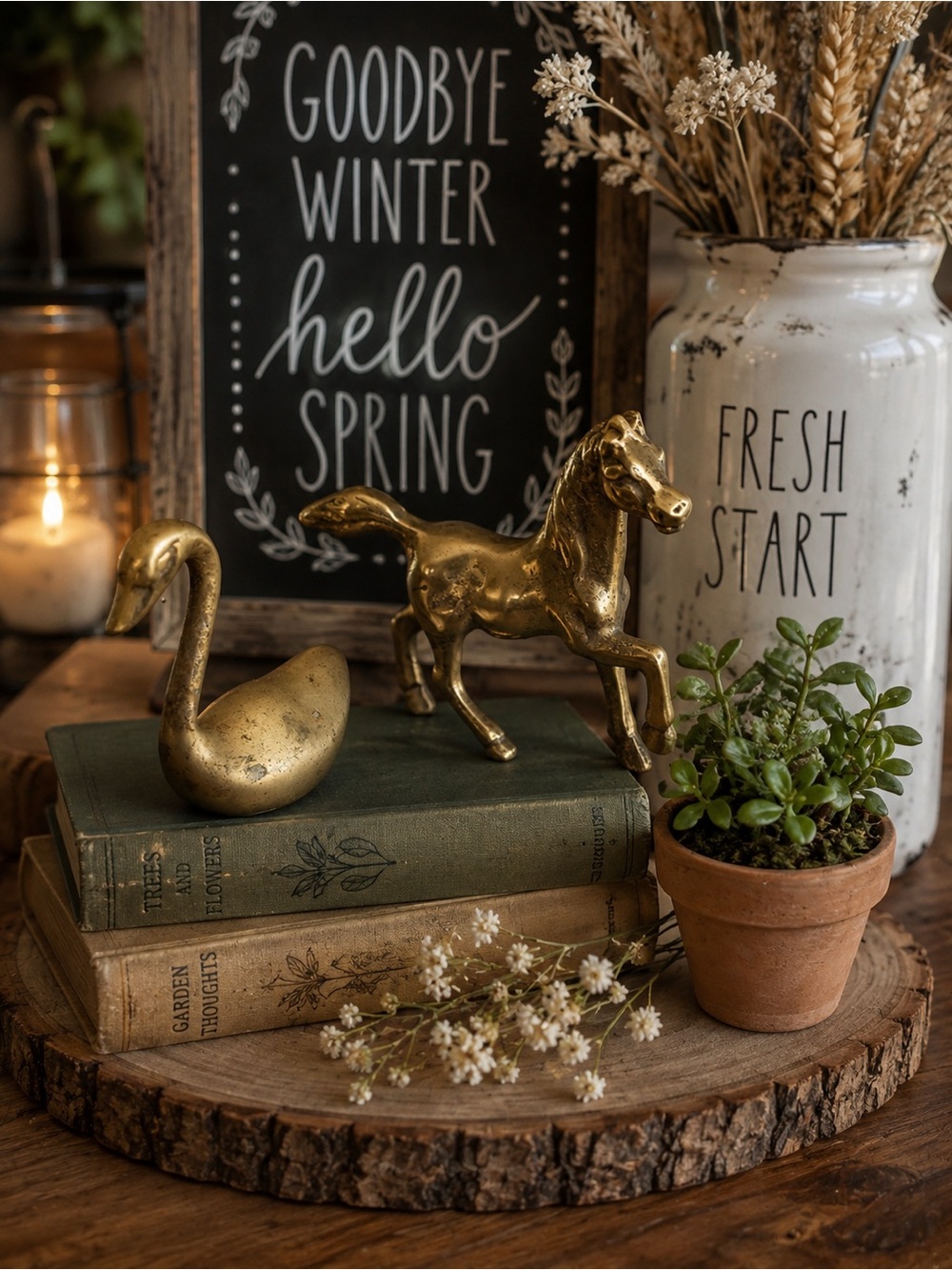 Vintage Mid Century Solid Brass Horse & Swan Figurine Decor Lot 🦢 🐴